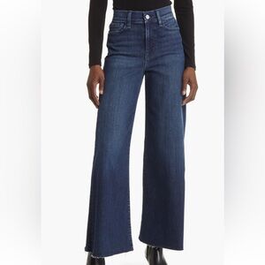 Frame Le Palazzo Raw Hem High Waist Crop Wide Leg Jeans